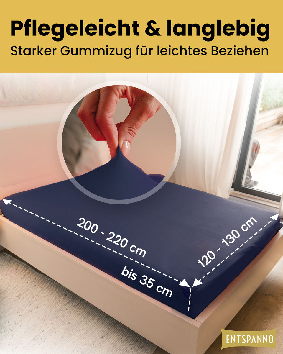 Luxus Spannbettlaken 120x200 - 130x200 cm