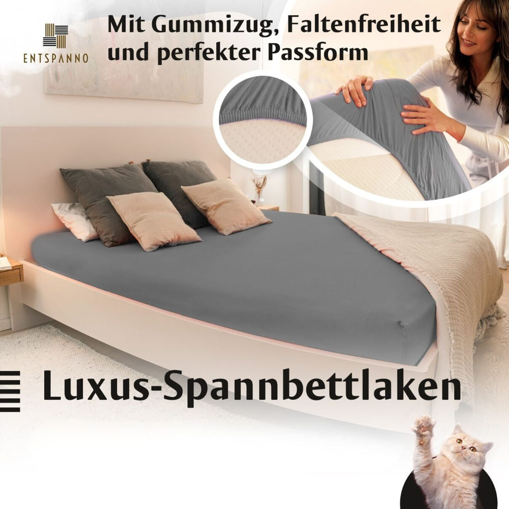 Luxus Spannbettlaken 140x200- 160x200 cm